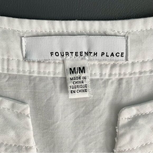 Fourteenth Place White Peplum Ladder Lace Blouse in White Lyocell - Picture 5 of 10